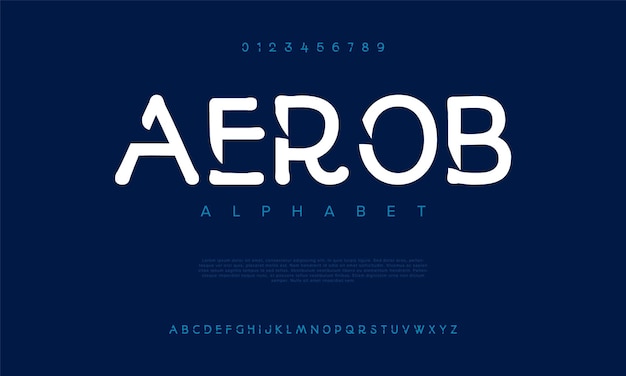 Aerob criativa moderna alfabeto urbano fonte digital abstrato muçulmano futurista moda desporto minimalista