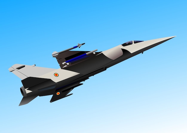 Aeronaves de combate Vector Armado Ilustração 3D desenhada à mão