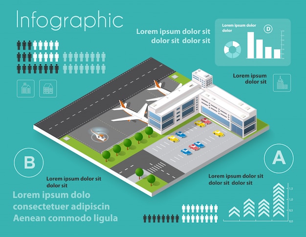 Aeroporto da cidade com transporte