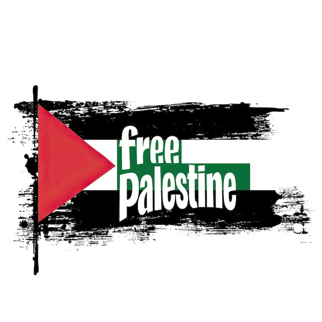Vetor afiche da bandeira da palestina livre com tipografia