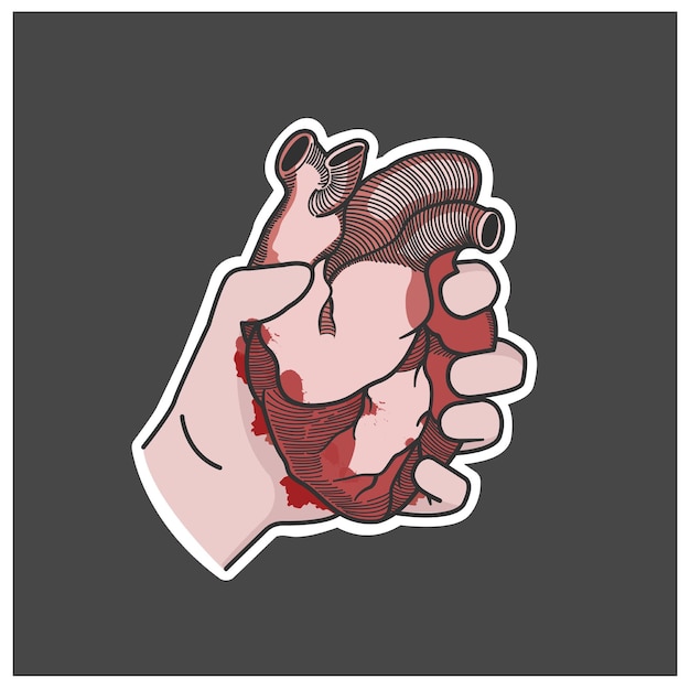 Agarrando um coração Vector Ilustração T-shirt adesivo