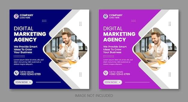 Agência de marketing digital criativa e banner de postagem de mídia social do instagram de folheto de negócios corporativos