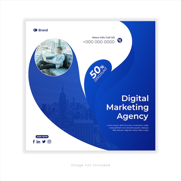 agência de marketing digital criativo e modelo de design de postagem de mídia social corporativa