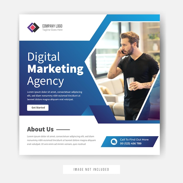 Agência de marketing digital design de modelo de postagem de marketing de mídia social vetor premium