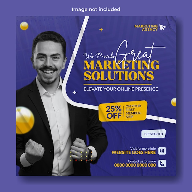 Agência de marketing digital design de modelo de postagem de mídia social