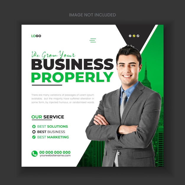 Agência de marketing digital e flyer de negócios corporativos mídias sociais modelos de banner de postagem do Instagram