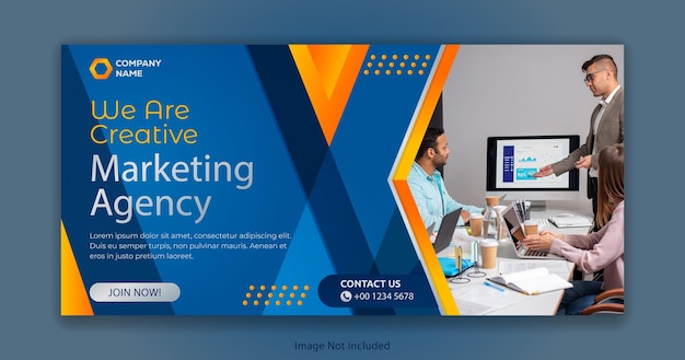 Agência de marketing digital e modelo de banner da web corporativo