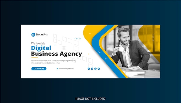 agência de marketing digital e modelo de design de banner de capa de mídia social de negócios