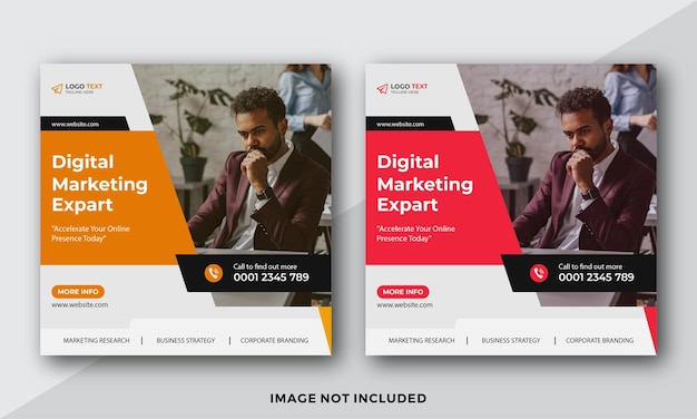 Agência de marketing digital e modelo de design de postagem de mídia social corporativa Postagem de mídia social