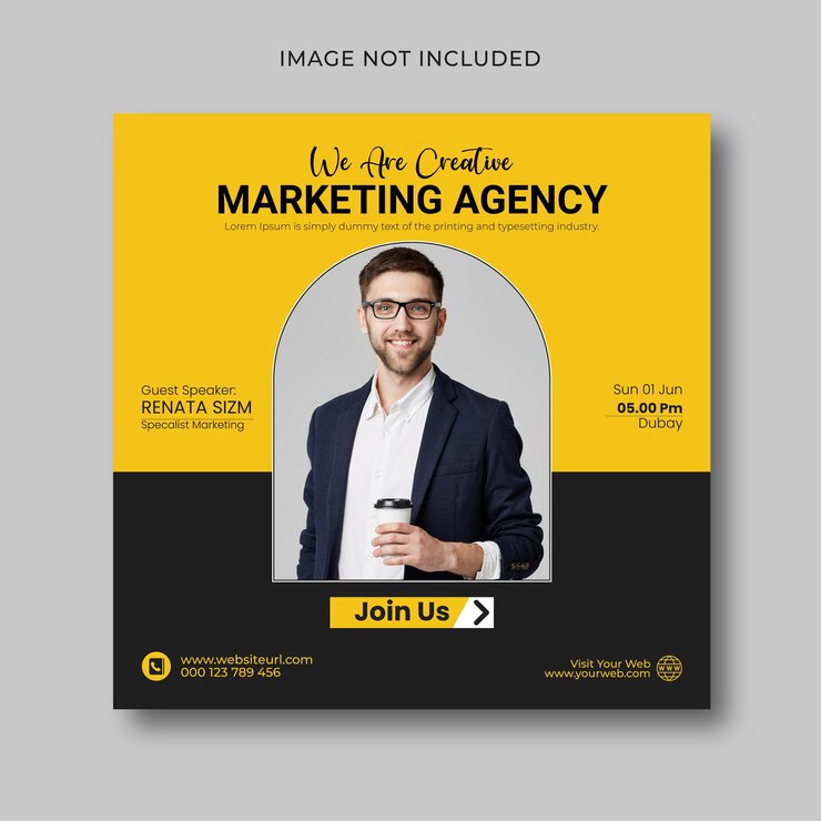 Agência de marketing digital e modelo de postagem de mídia social corporativa Premium
