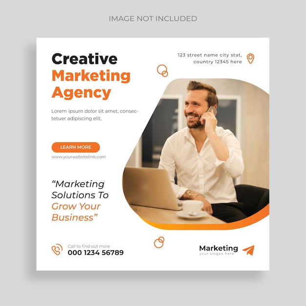 Agência de marketing digital e modelo de postagem de mídia social corporativa Vector grátis