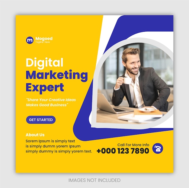 agência de marketing digital e modelo de postagem de mídia social corporativa