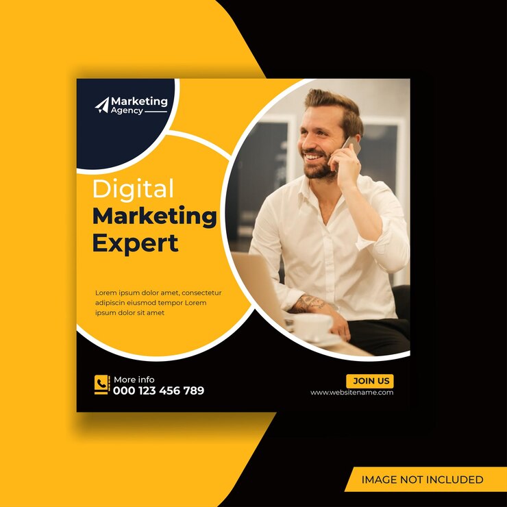 Agência de marketing digital e modelo de postagem de mídia social corporativa