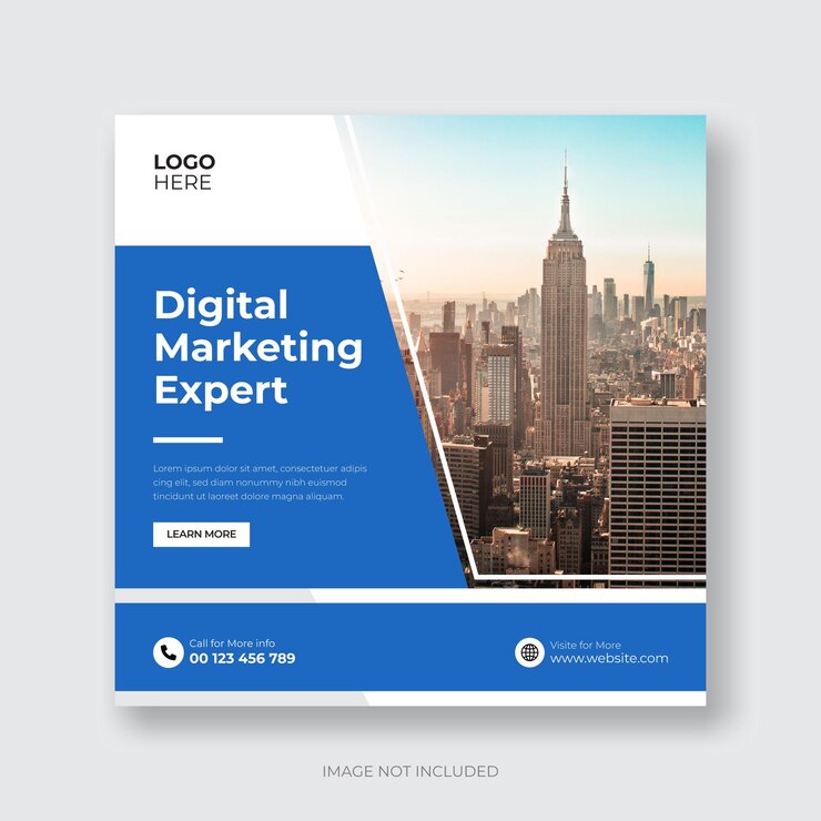 Agência de marketing digital e modelo de postagem de mídia social corporativa
