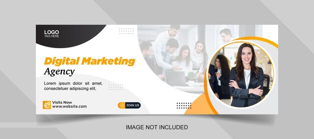 Agência de marketing digital e postagem e banner de mídia social corporativa