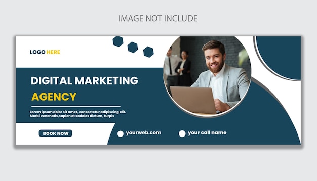 Agência de marketing digital e projeto de modelo de capa corporativa do Facebook
