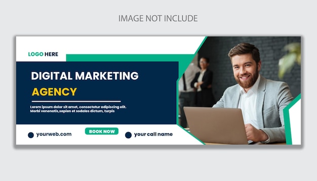 Agência de marketing digital e projeto de modelo de capa corporativa do Facebook