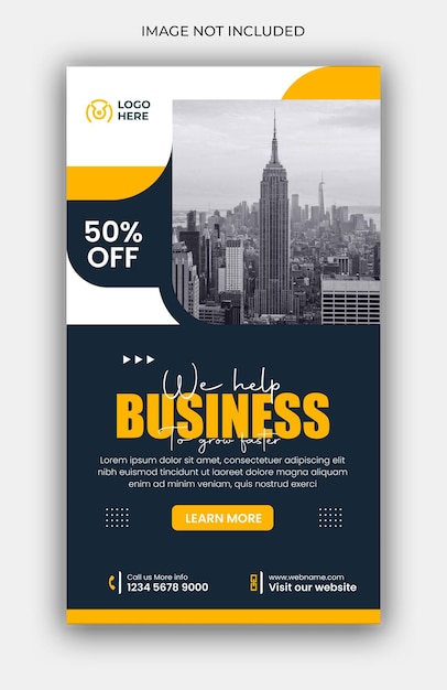 Agência de marketing digital e promoção de negócios corporativos Modelo de história do Facebook e Instagram