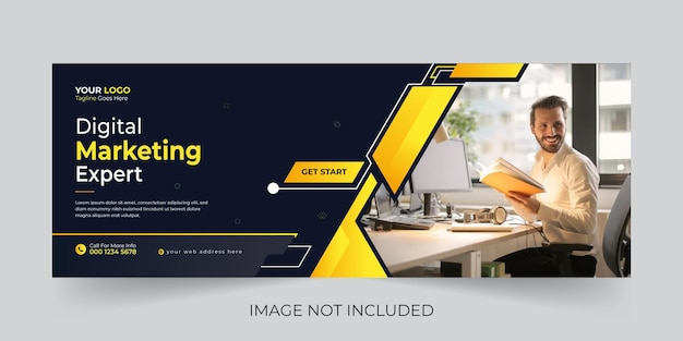 Agência de marketing digital editável Facebook Cover post de mídia social vetor de promoção de banner corporativo
