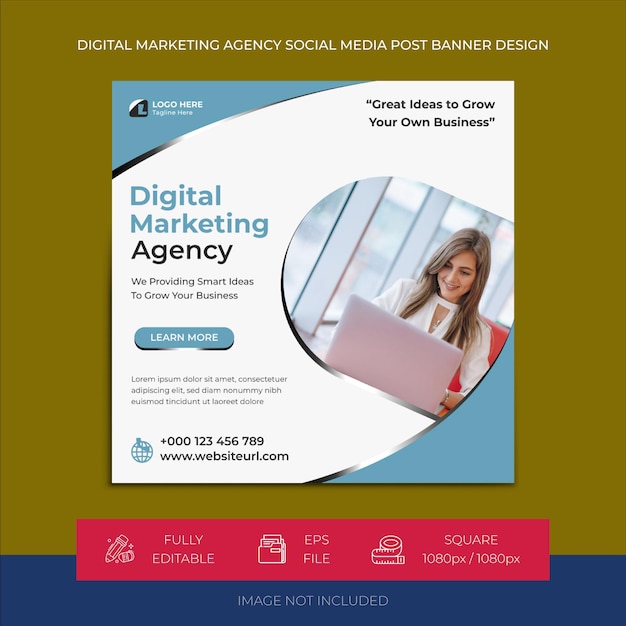 Vetor agência de marketing digital mídia social post design de banner