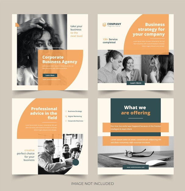 Agência de Marketing Digital Negócio Mídia Social Post Negócio Media Social Post Vector