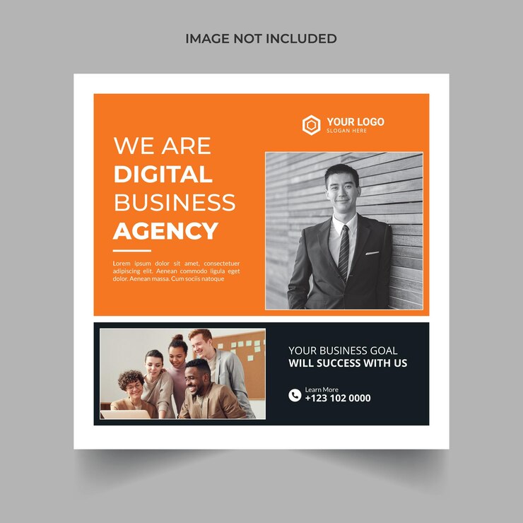 Agência de marketing digital ou modelo de postagem de mídia social corporativa