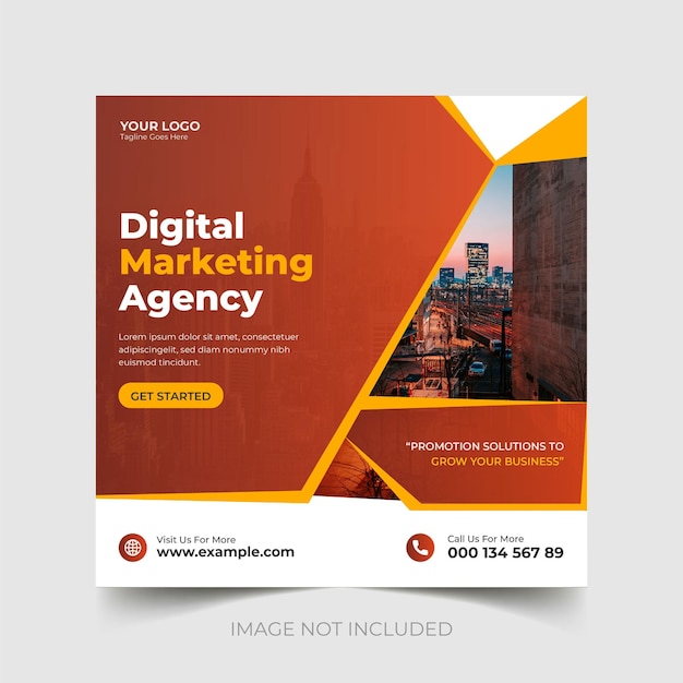 Agência de marketing digital panfleto de negócios corporativos on-line quadrado instagram banner de postagem de mídia social