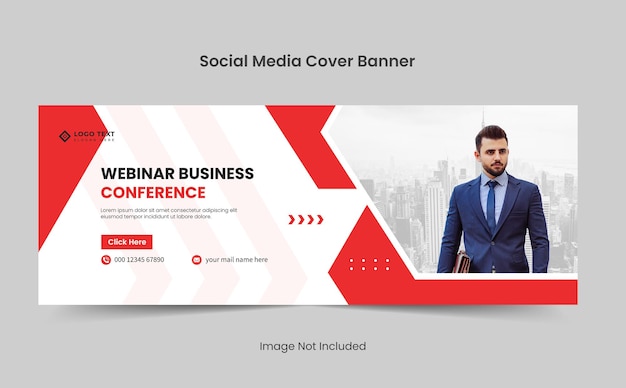 Agência de marketing e conferência de negócios webinar modelo de banner de capa de mídia social ou banner da web