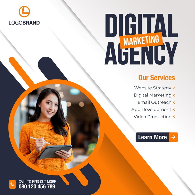 Vetor agência de marketing square banner post nas redes sociais