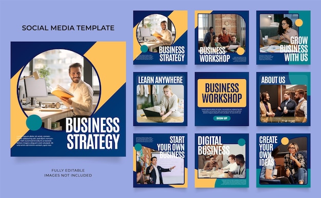 Agência de negócios de modelo de mídia social para marketing digital e móveis promocionais de venda de negócios ou quadro vetorial de banner promocional de publicidade de moda