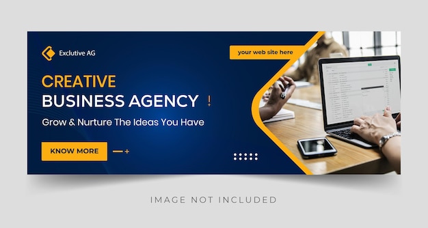 Agência de negócios de promoção de negócios capa do Facebook e modelo de design de banner da web Premium Vector