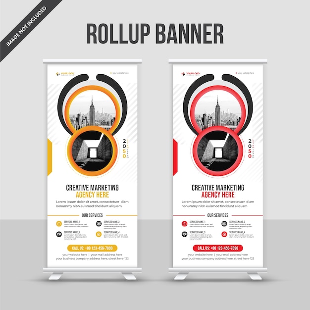 Agência de negócios moderna roll up banner ou pull up x conjunto de layout de modelo de design de banner