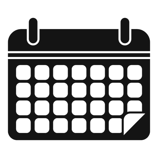 Agenda calendário ícone de evento vetor simples forma de educação