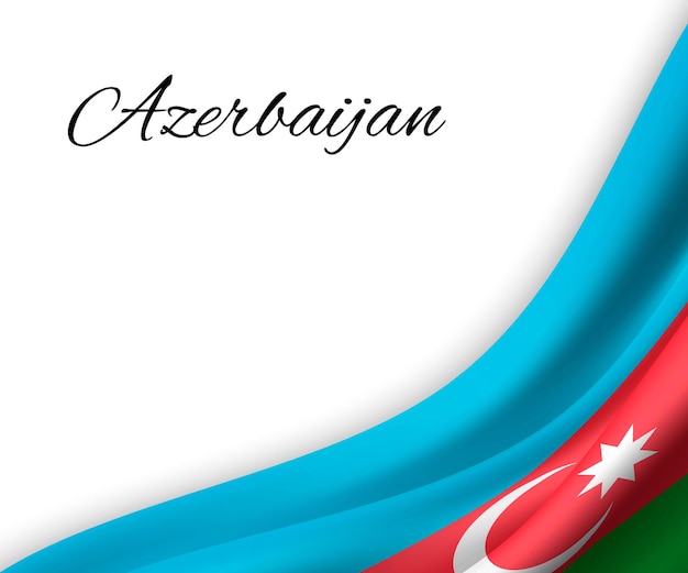 Agitando a bandeira do azerbaijão em fundo branco.