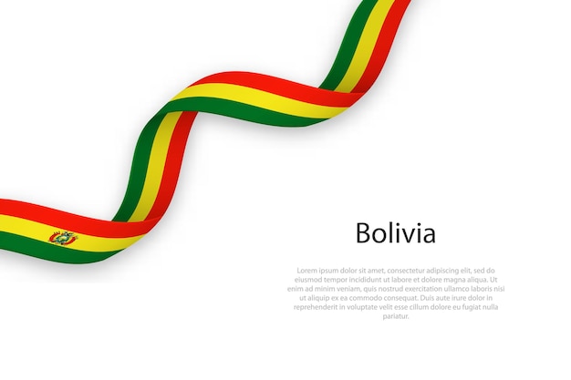 Agitando a fita com a bandeira da bolívia