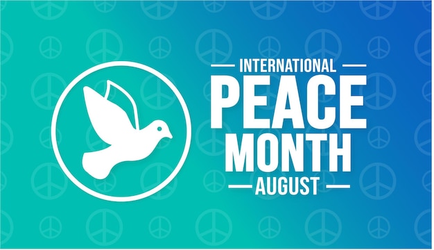 Vetor agosto é o modelo de plano de fundo do mês internacional da paz banner de plano de fundo do conceito de férias