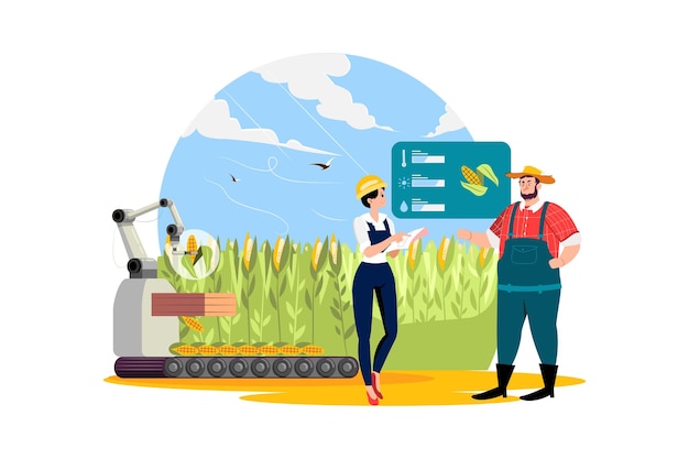 Agricultores e engenheiros monitoram e analisam dados nas fazendas inteligentes