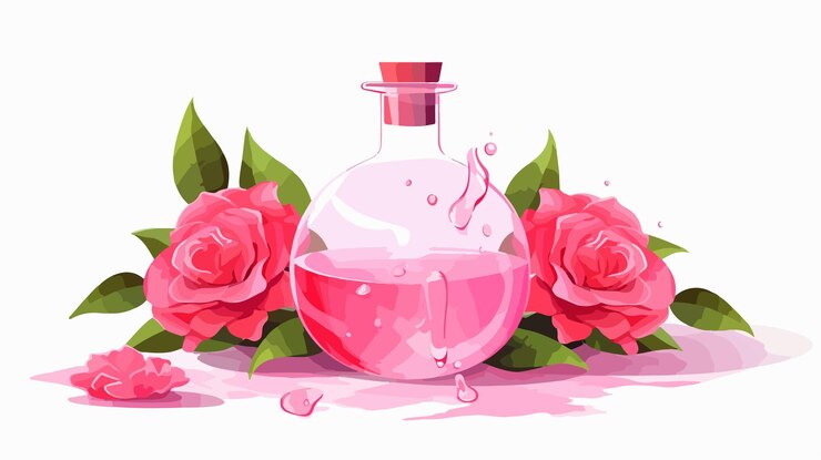 Vetor água de rosa isolada em fundo branco ilustração vetorial de desenho animado