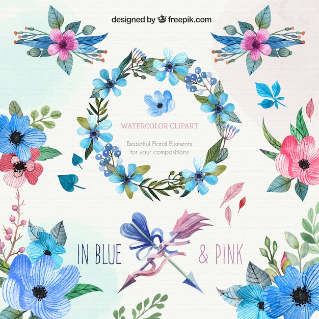 Aguarela floral clipart