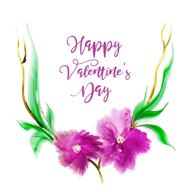 Aguarela valentine floral background