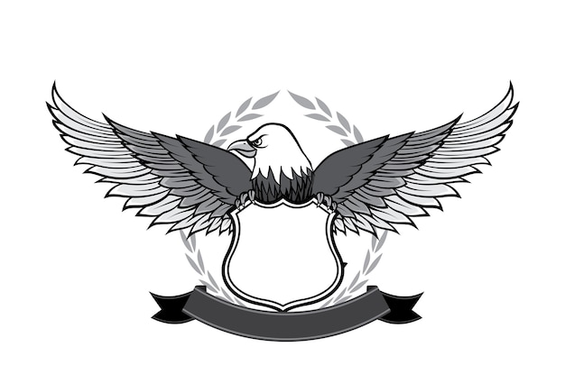 Águia e emblema símbolo para design de logotipo e emblema