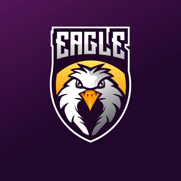 Águia e-Sport mascote logotipo Design ilustração Vect