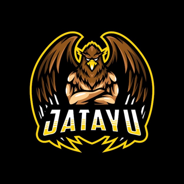Águia homem mascote logotipo esport gamin