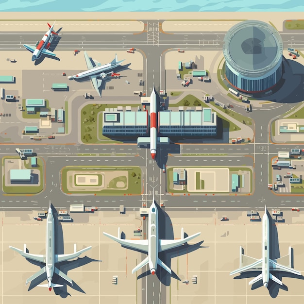 Vetor airport_passenger_terminal_top_view