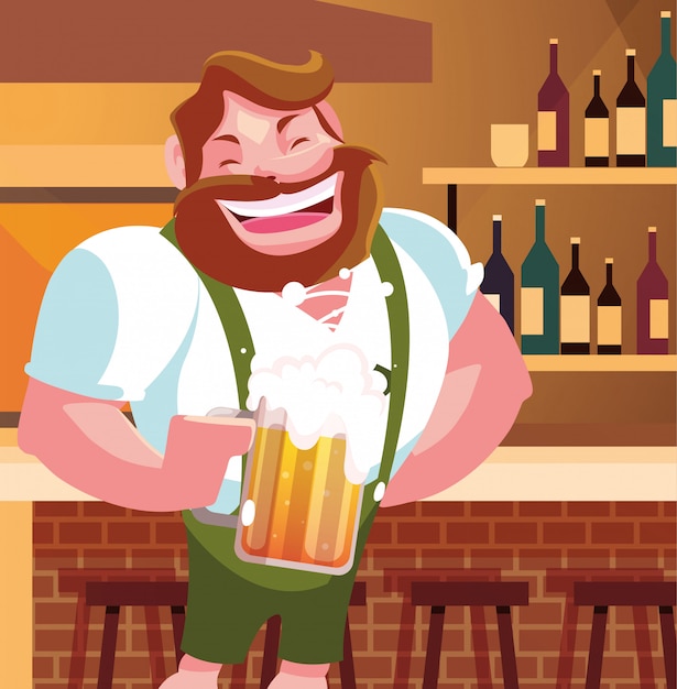 Vetor alemanha oktoberfest homem vector design