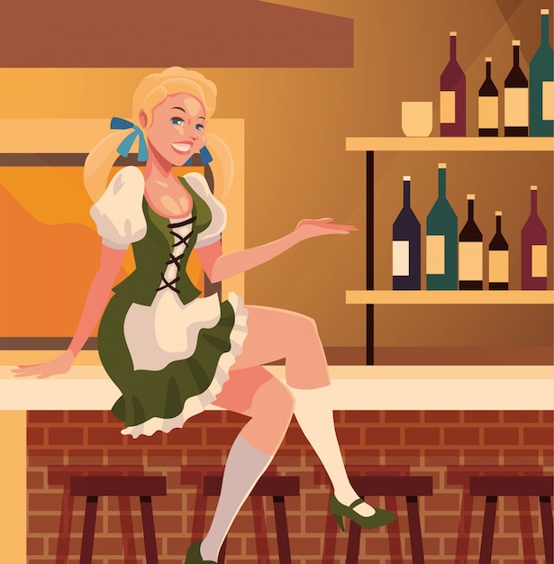 Vetor alemanha oktoberfest mulher vector design