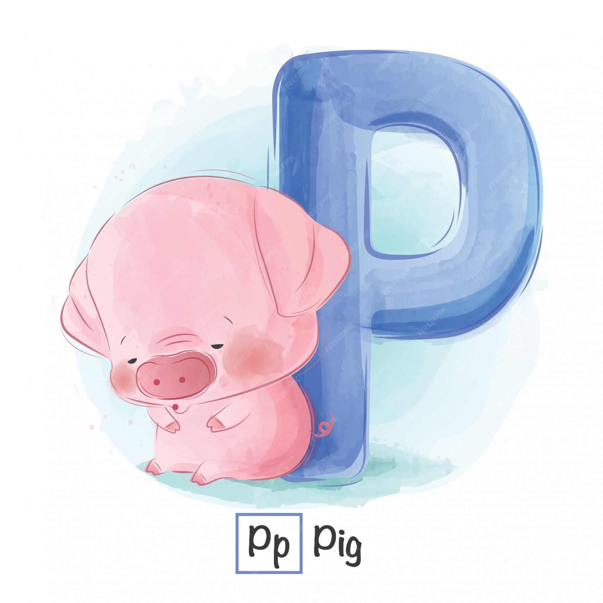 Design PNG E SVG De Alfabeto Animal Kawaii Letra P Para Camisetas