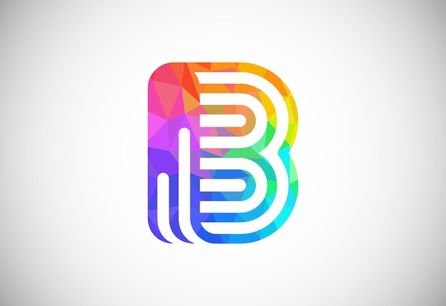 Alfabeto b baixo poli inicial símbolo gráfico do alfabeto para identidade de negócios corporativos