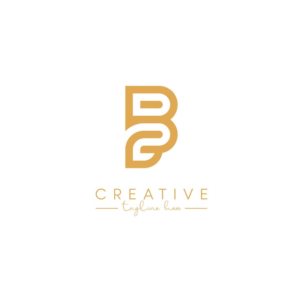 Alfabeto BG GB Letra Design artístico de logotipo inicial baseado em modelo vetorial