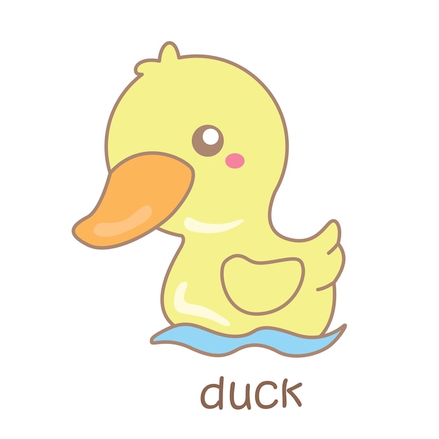 Vetor alfabeto d para pato ilustração vetorial clipart